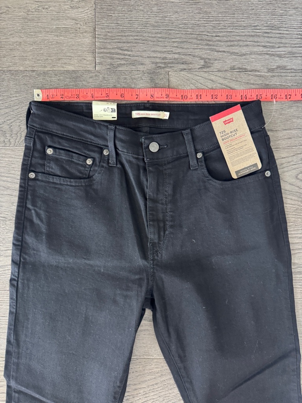 🌼LEVI’S🌼 725 Black High Rise Bootcut Jeans, Size 31 - Picture 7 of 14